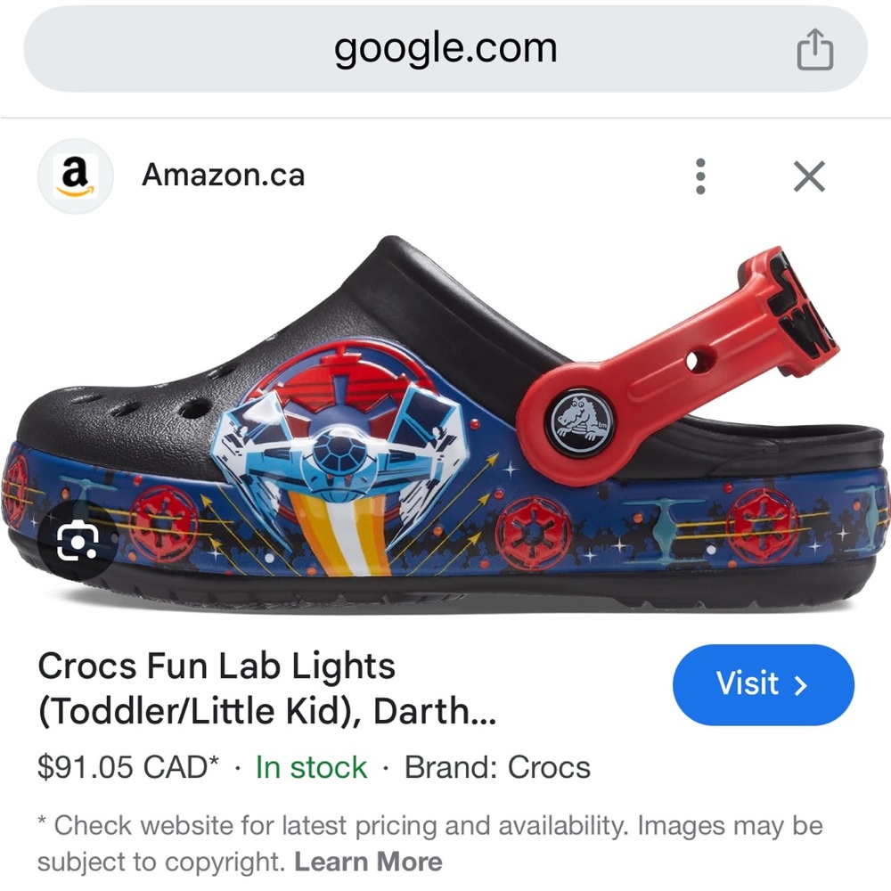 CROCS Star Wars - Kids/Youth Size 1 (J1)
